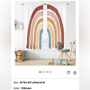 Amazon Rainbow Curtains - Brown, Pink, Orange, Blue